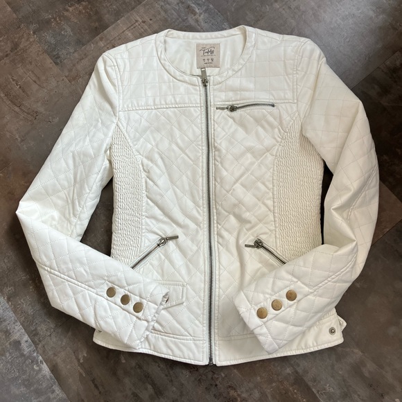 ZARA Trafulac White Faux Leather Jacket - Picture 1 of 5